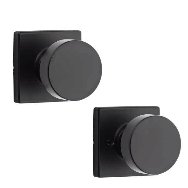 Kwikset: Pismo Passage Door Knob with Square Rose / Iron Black